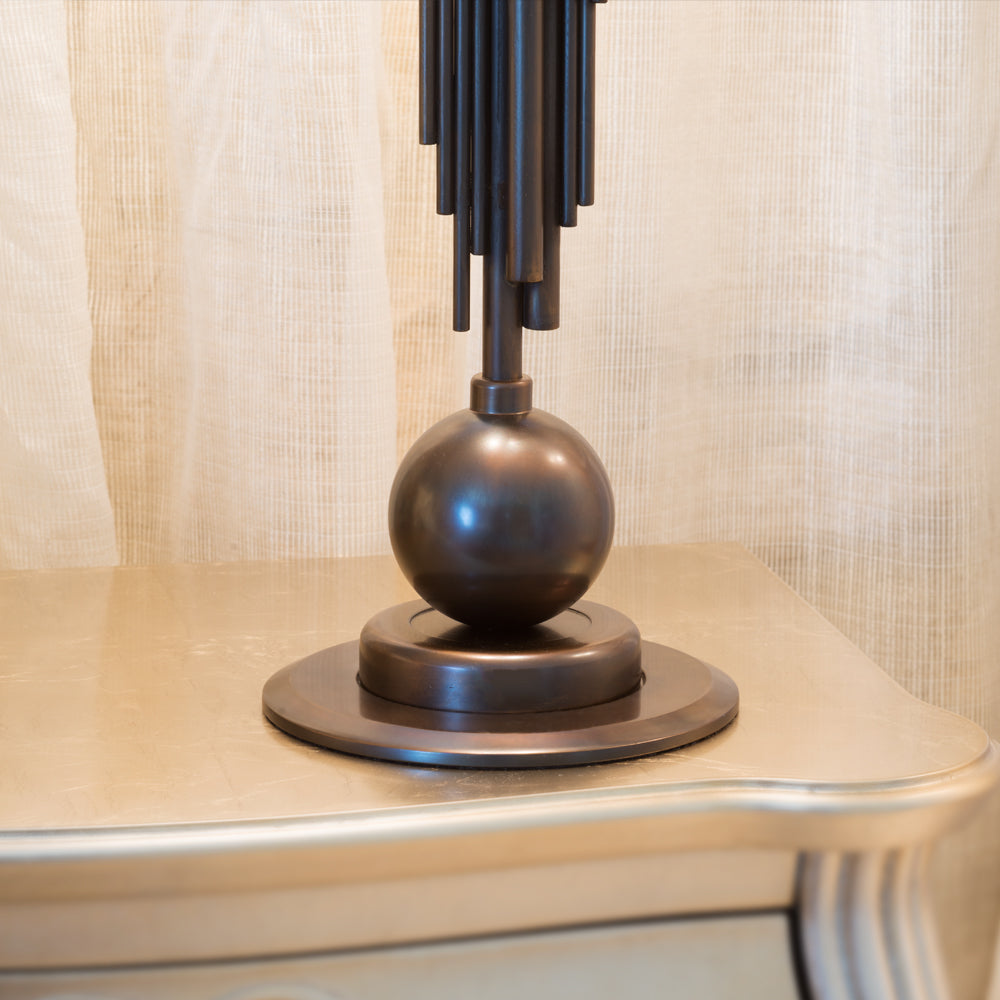 Exclusive Italian Brown And Gold Table Lamp by Tavilume - iron large table lamp, view 4