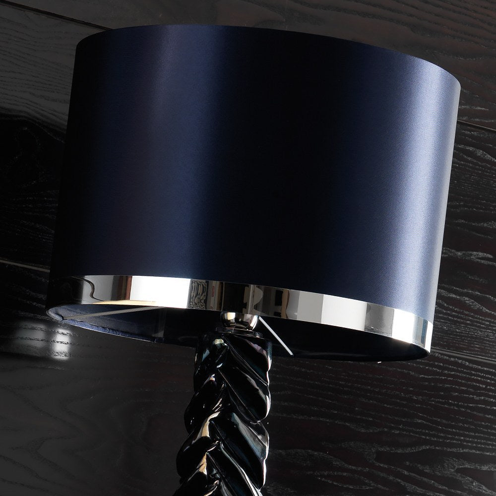 Exclusive Italian Glazed Majolica Table Lamp by Tavilume - brass large table lamp, view 2