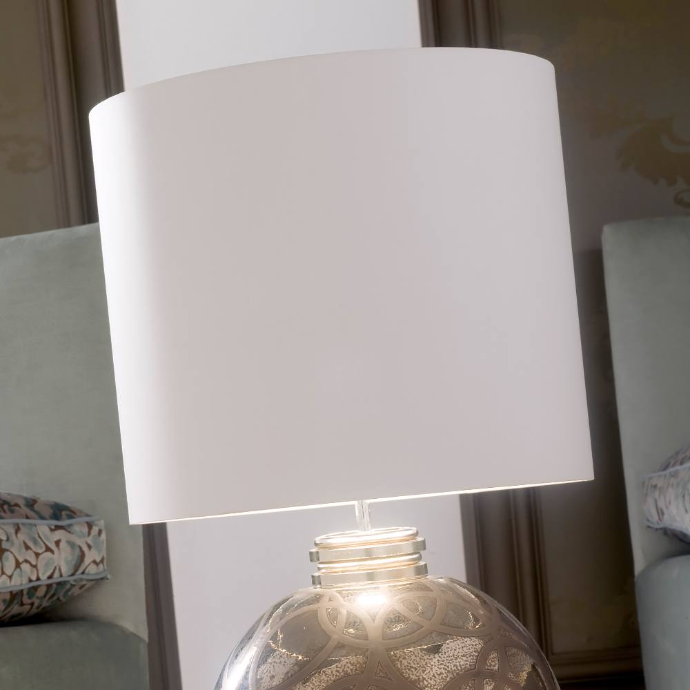 Exclusive Italian Platinum Plated Majolica Table Lamp by Tavilume - brass large table lamp, view 3