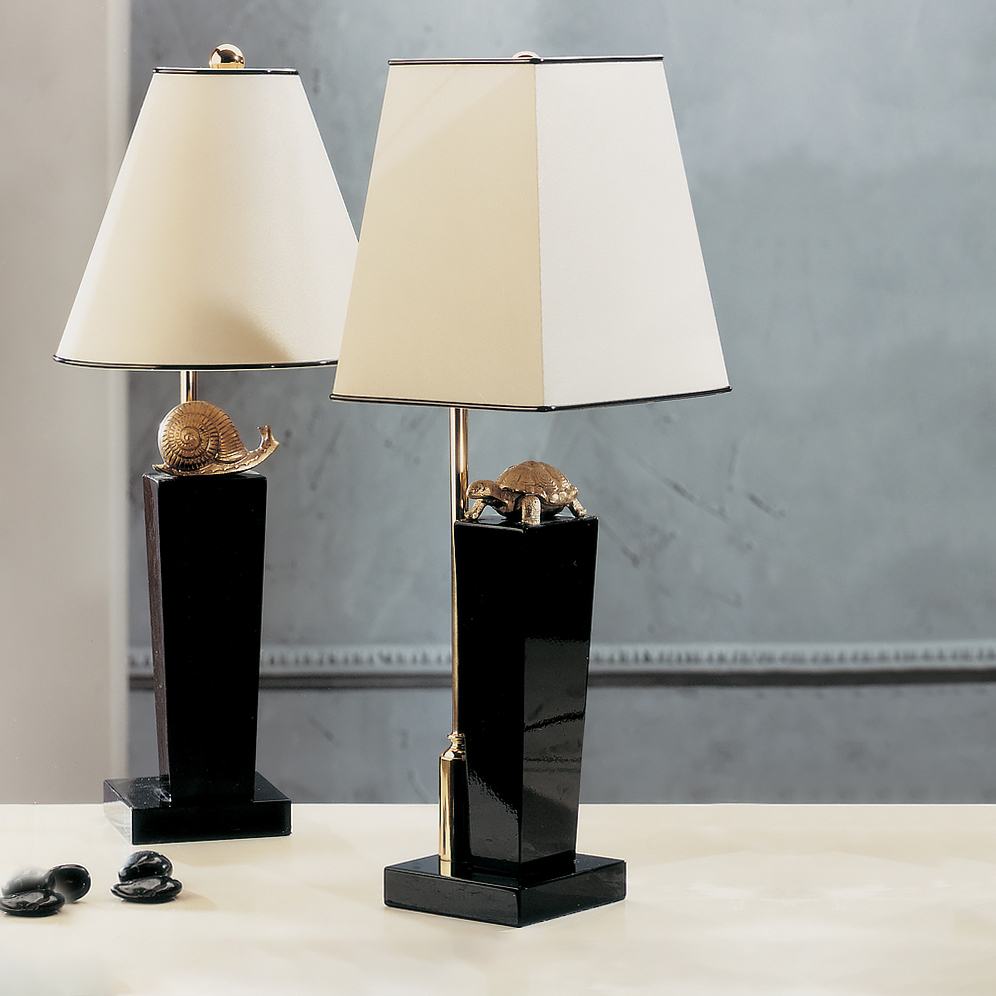 Exclusive Lacquered Bronze Black Table Lamp by Tavilume - crystal medium table lamp, view 1