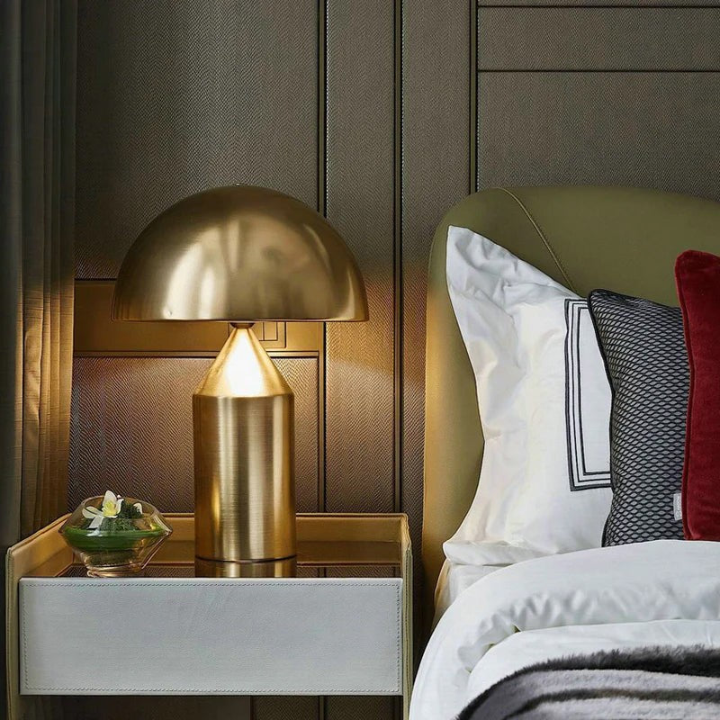 Geometric Dome Table Lamp by Tavilume - copper small table lamp, view 5