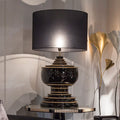 Large Black Lacquered Table Lamp by Tavilume - ceramic large table lamp, view 1