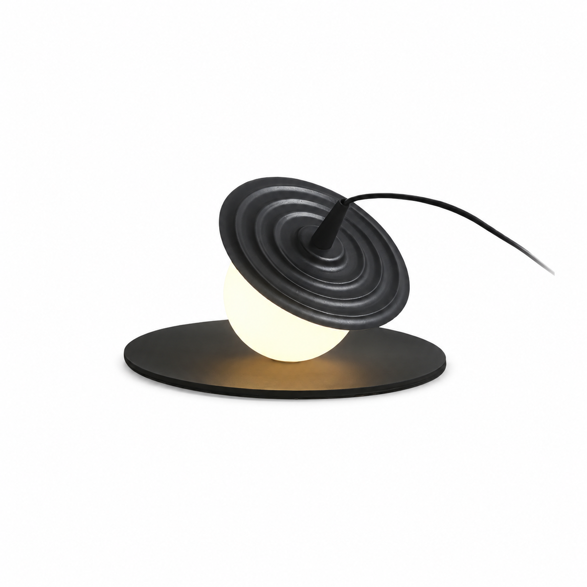 Miller Record Table Lamp by Tavilume - iron small table lamp, view 1