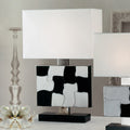 Contemporary Italian Black And White Hide Table Lamp by Tavilume - wood large table lamp, view 1
