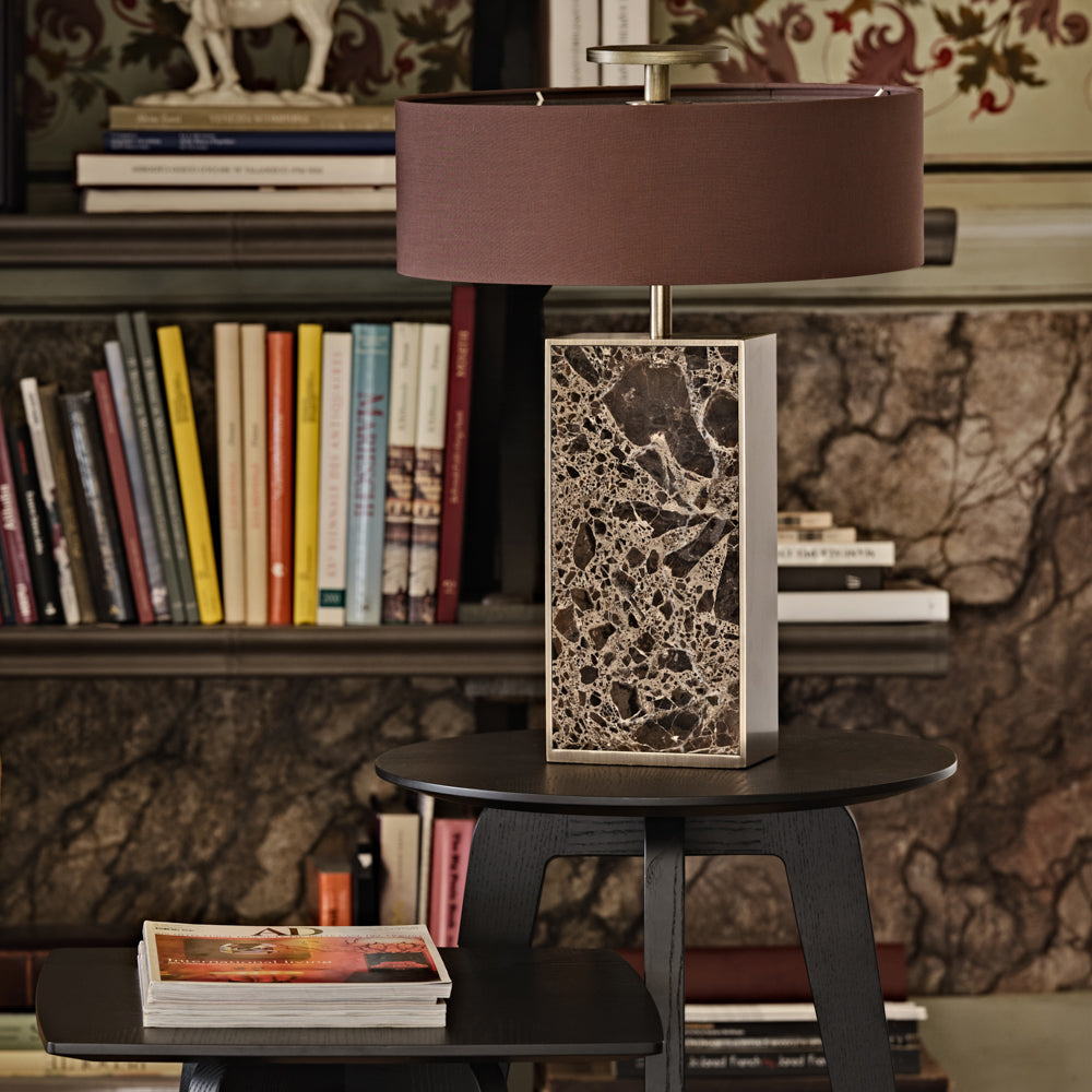 Contemporary Marble Designer Bronze Table Lamp by Tavilume - marble medium table lamp, view 1