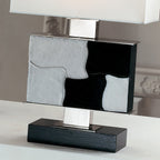 Small Contemporary Italian Black And White Hide Table Lamp by Tavilume - wood medium table lamp, view 2