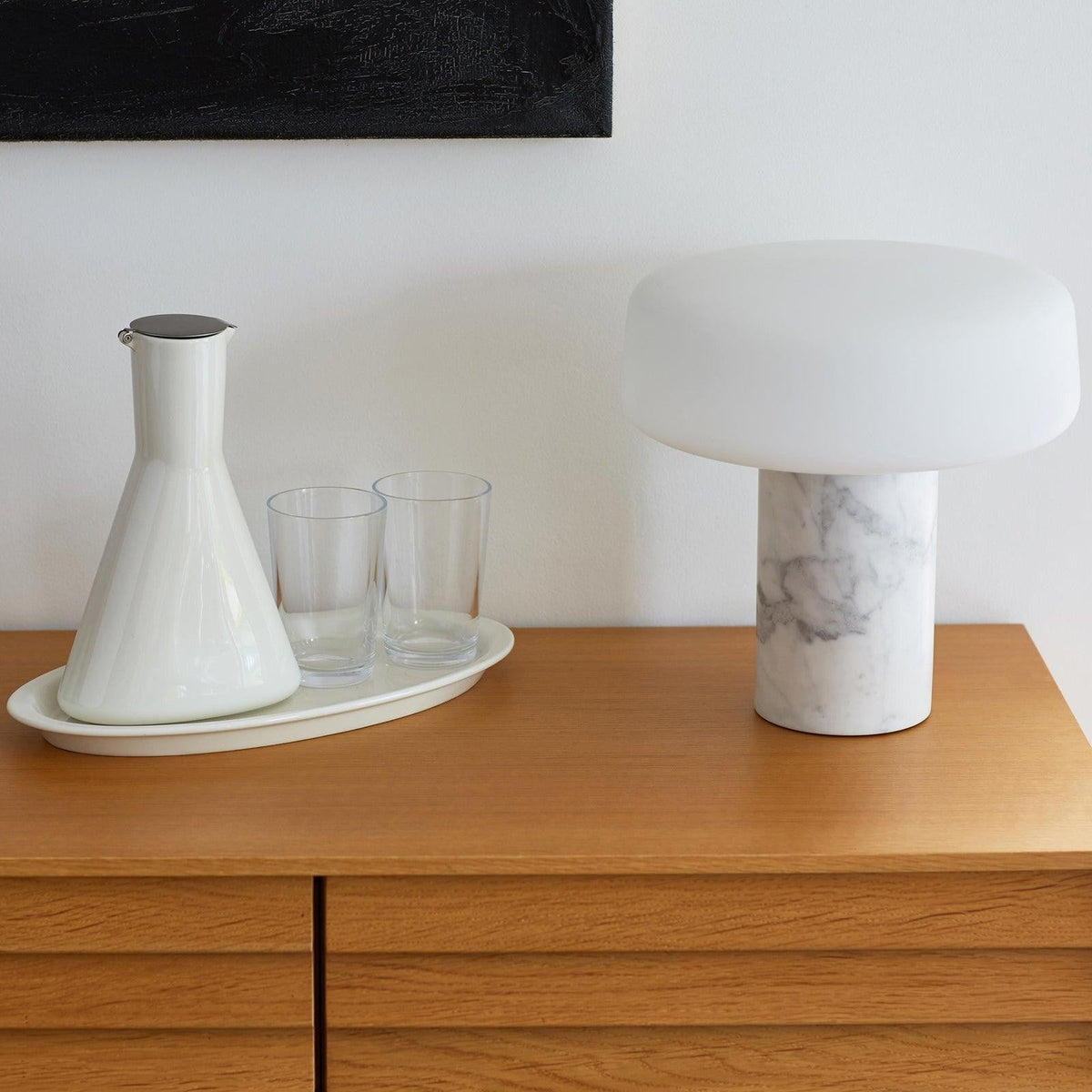 Solid Marble Cylinder Table Lamp by Tavilume - marble small table lamp, view 4