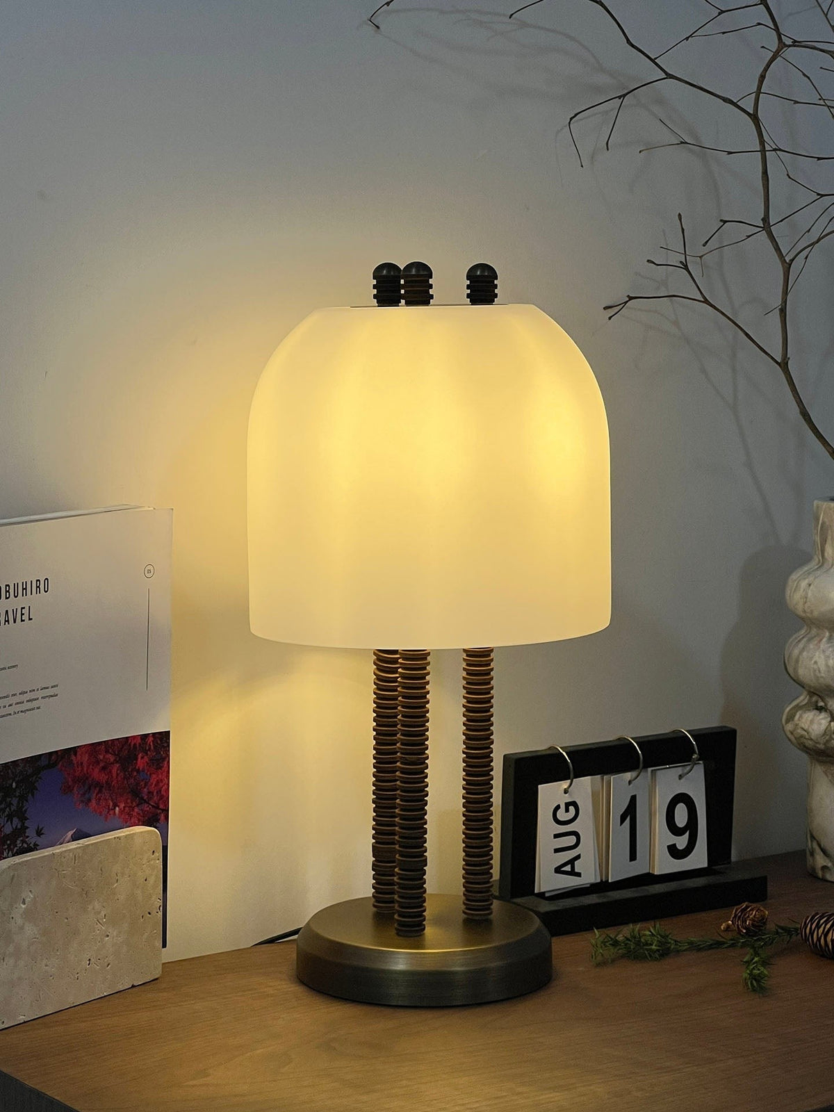 Striata Column Table Lamp by Tavilume - glass medium table lamp, view 3