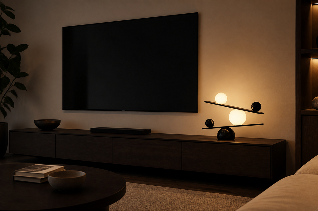 Balance Table Lamp product view 4, showing Marble, Glass and Black, Gold