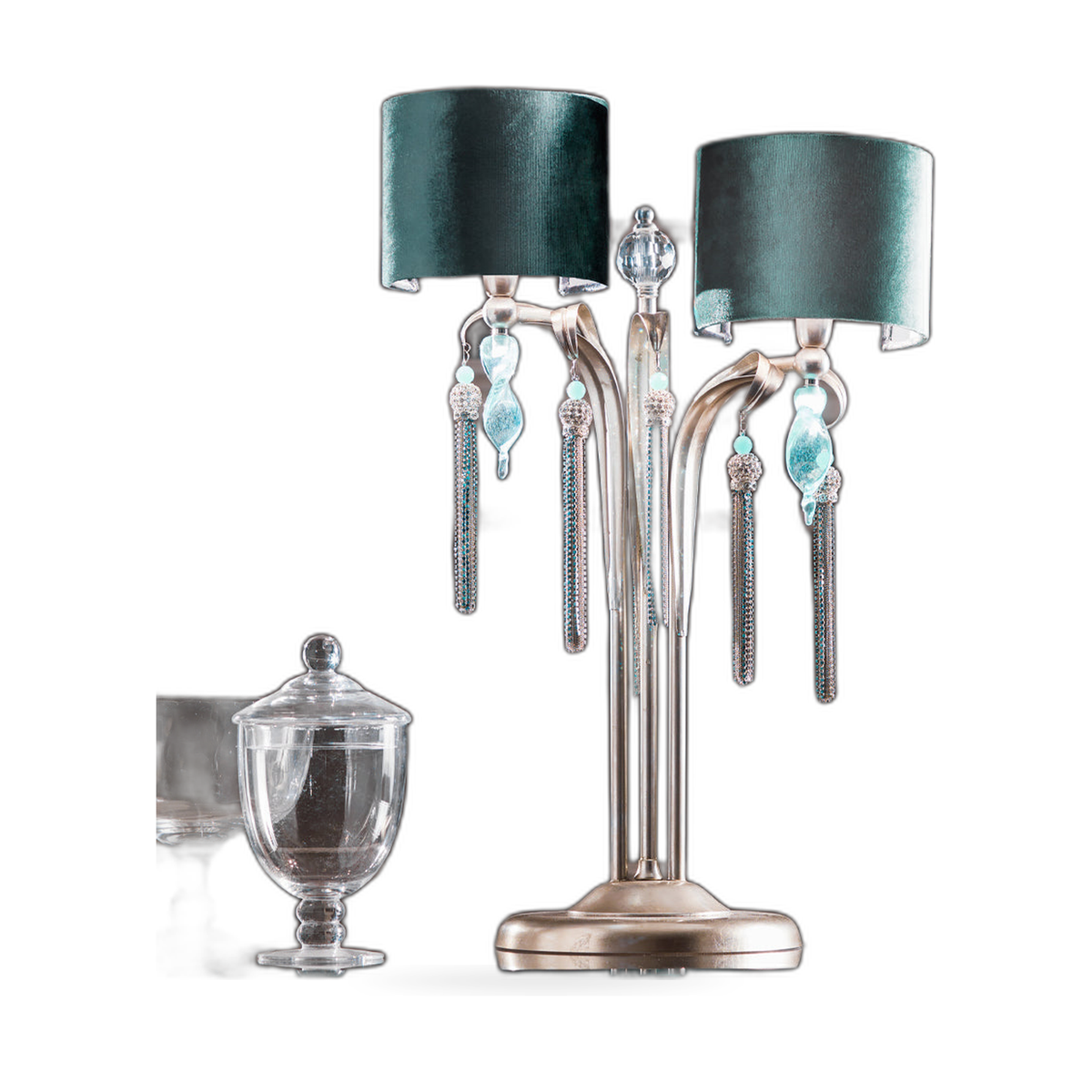 Crystal Aquamarine Table Lamp by Tavilume — white background table lamp product image