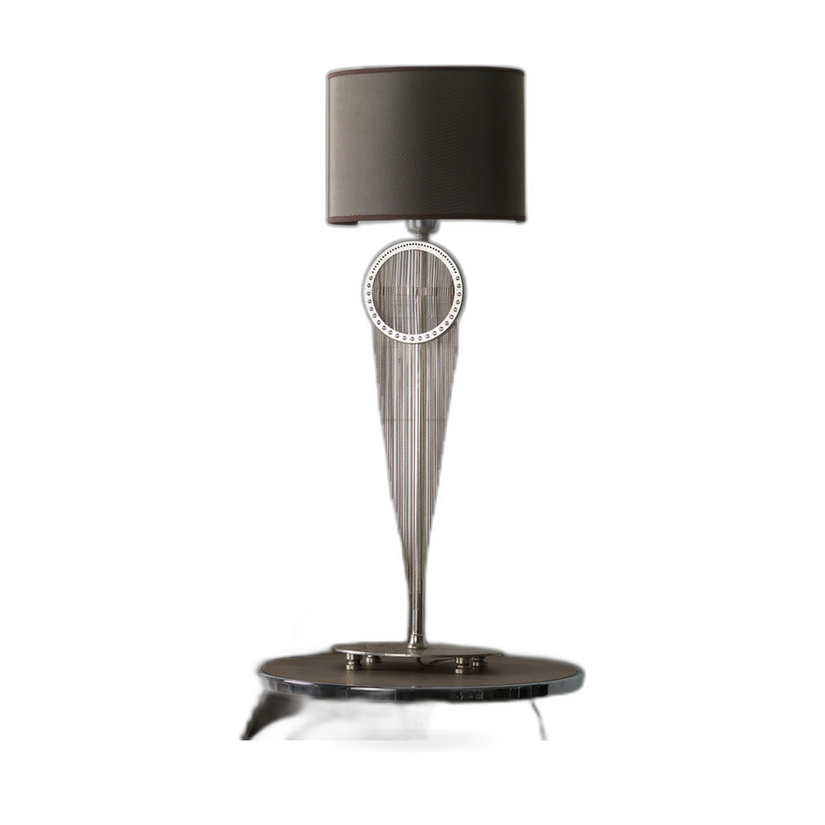 High End Crystal Mink Table Lamp by Tavilume — white background table lamp product image
