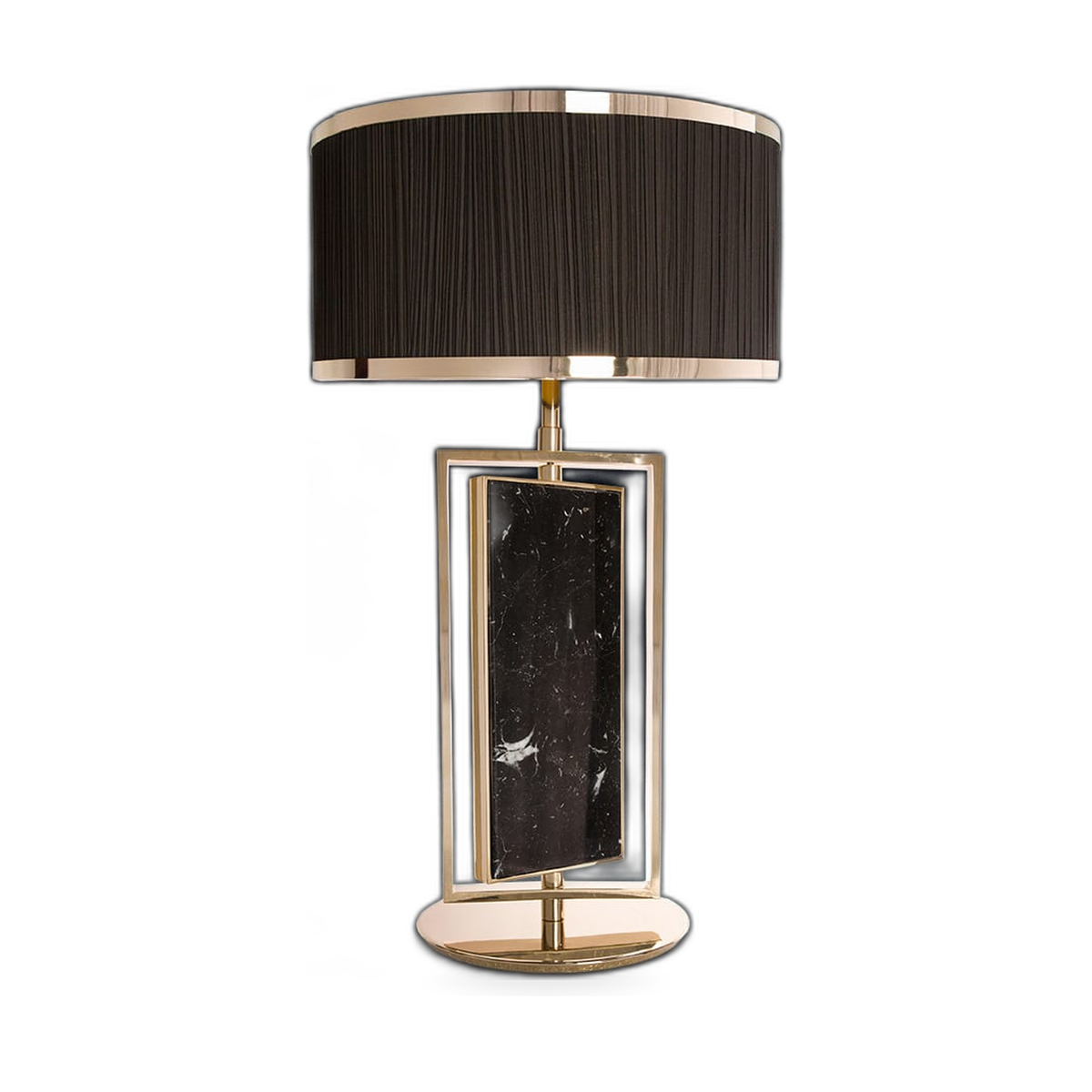 Premium Black Marquina Marble Table Lamp by Tavilume — white background table lamp product image