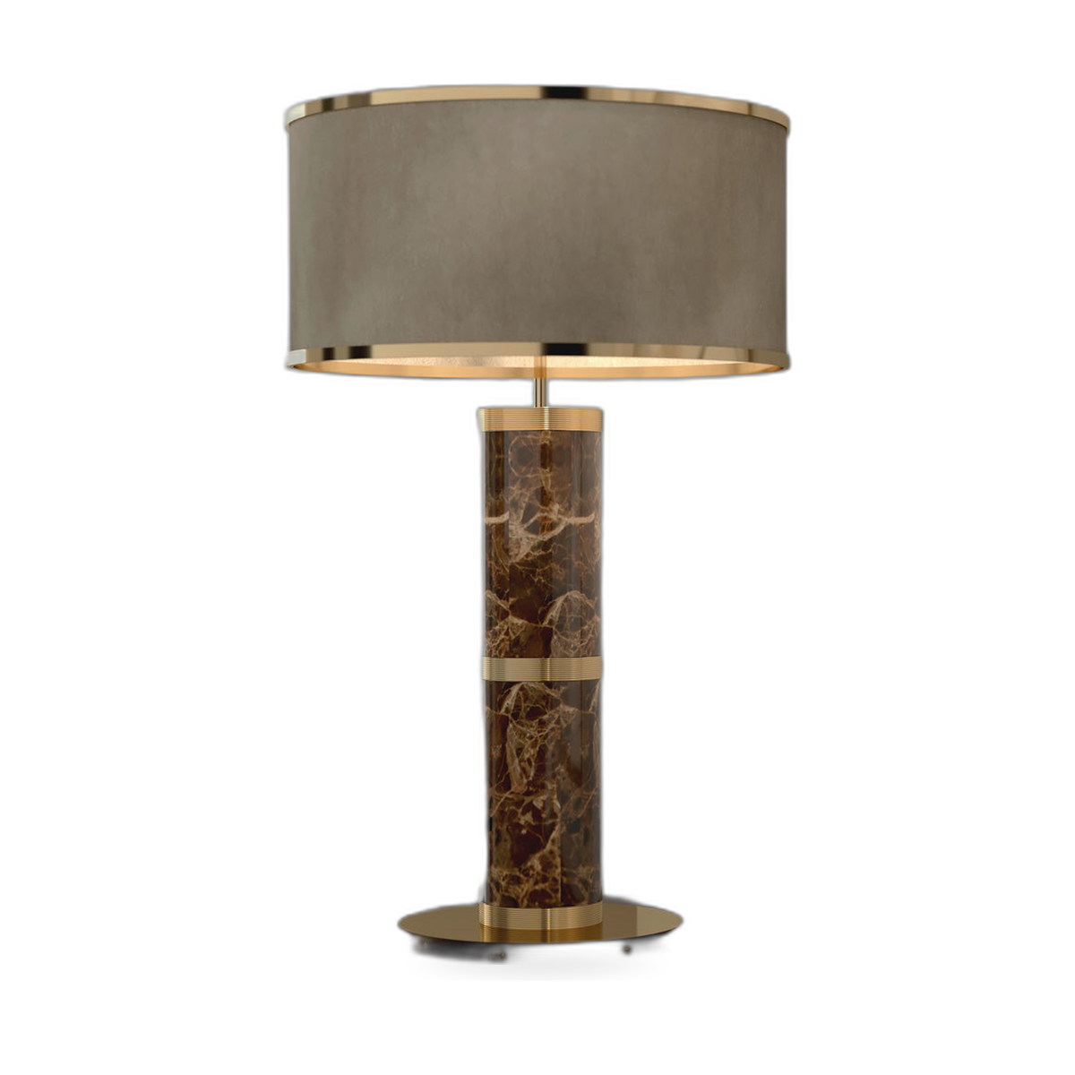 Premium Designer Emperador Marble Table Lamp by Tavilume — white background table lamp product image