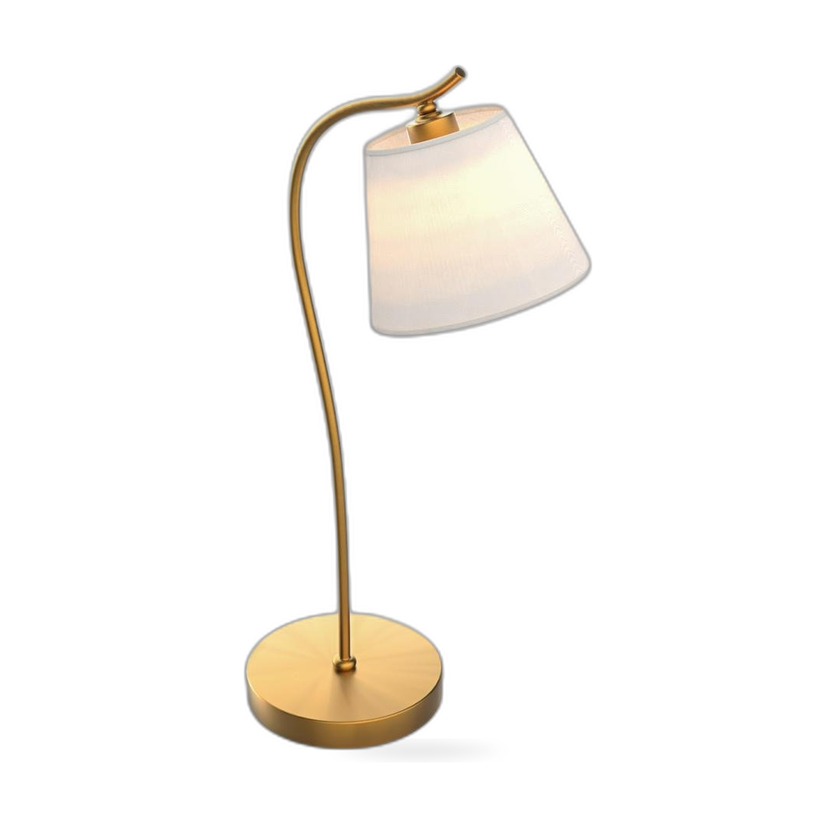 Metal Gooseneck Desk Light with Cone Fabric Shade for Bedside and Office Use by Tavilume — white background table lamp product image