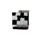 Contemporary Italian Black And White Hide Table Lamp by Tavilume — white background table lamp product image