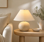 Beachside Table Lamp product view 3, showing Wooden, Fabric, Metal and Wood+White