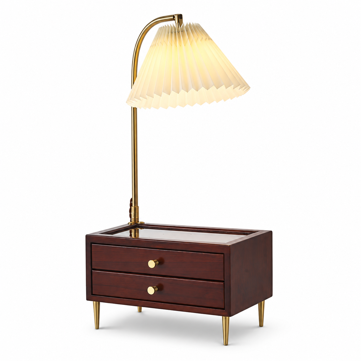Wood Drawer Table Lamp