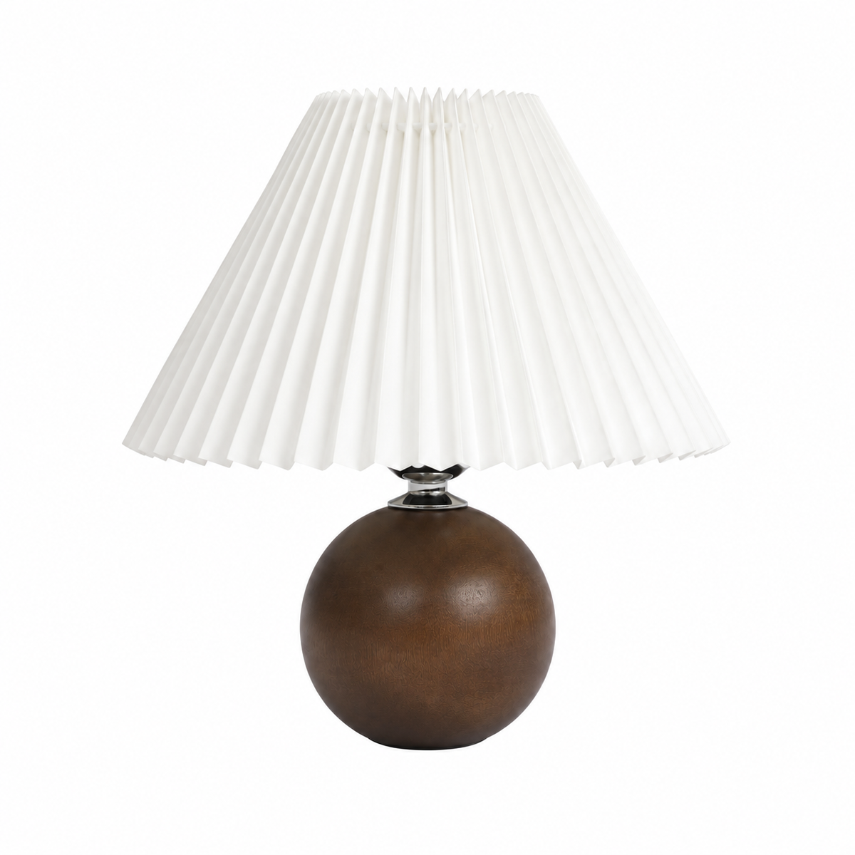 Wooden Pleated Table Lamp by Tavilume on a white background