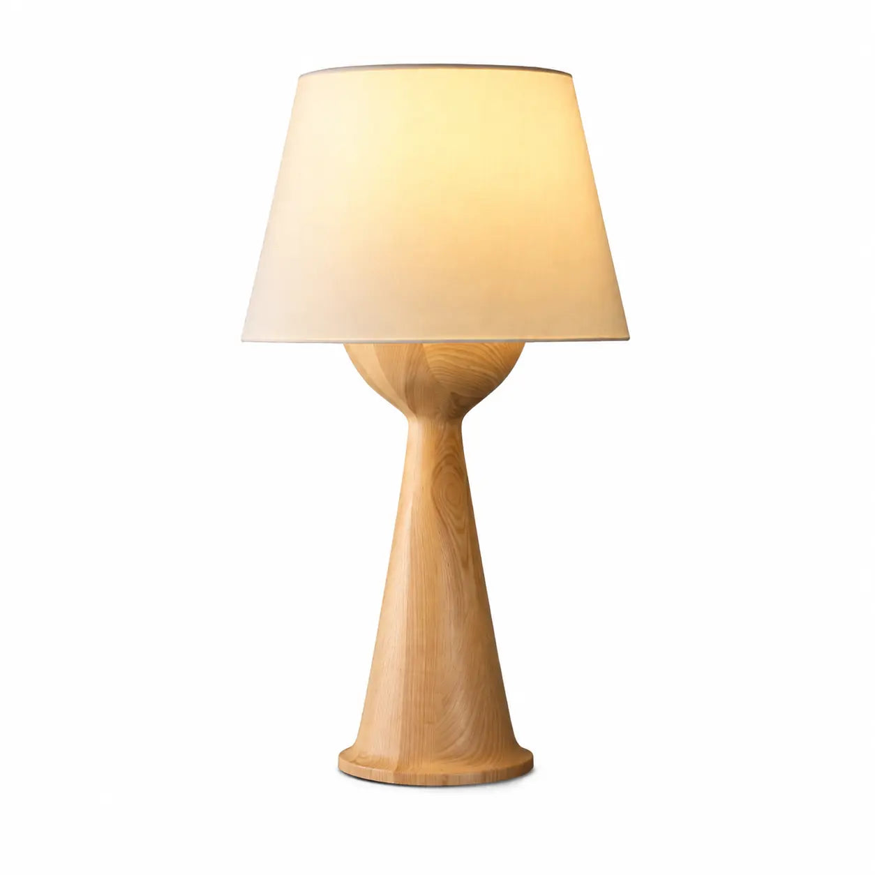 Tavilume large wood table lamp on a pure white background