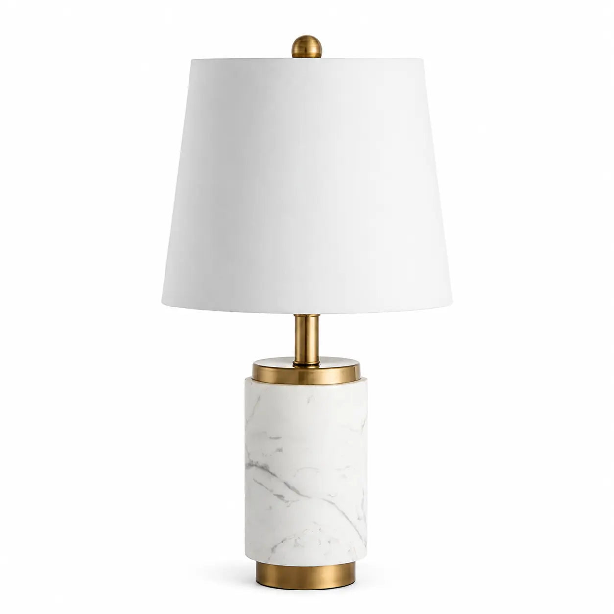 Tavilume marble table lamp on a pure white background